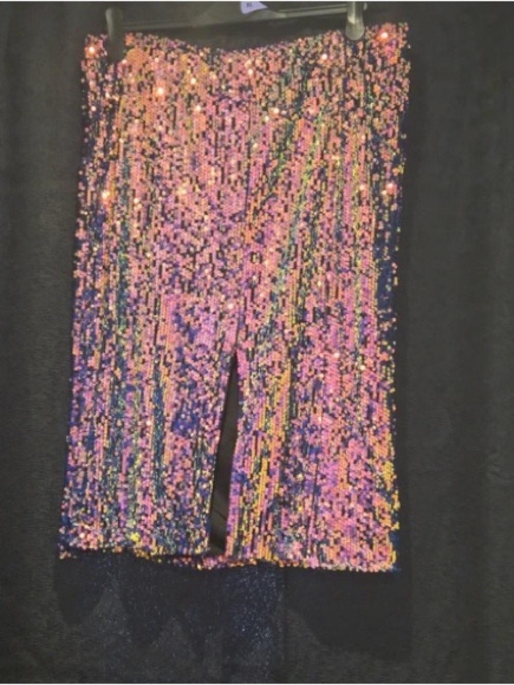 Iridescent Pink Sequin Midi Skirt - Picture 2 of 3